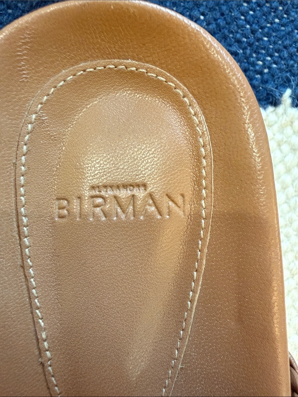 Alexandre Birman Cognac Braided Leather Slide Sandal - Picture 2 of 9